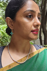 Gold polish turquoise hangings-Earrings-CI-House of Taamara