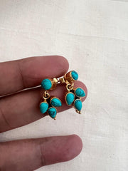 Gold polish turquoise studs-Earrings-CI-House of Taamara