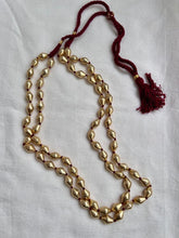 Gold polish two layer dholki beads chain-Silver Neckpiece-CI-House of Taamara