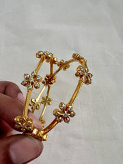 Gold polish zircon bangles, PAIR, 2.3-Silver Bracelet-CI-House of Taamara