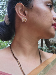 Gold polish zircon studs-Earrings-CI-House of Taamara