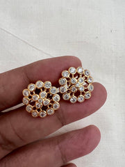 Gold polish zircon studs-Earrings-CI-House of Taamara