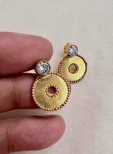 Gold polish zircon studs-Earrings-CI-House of Taamara