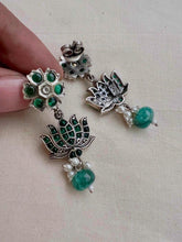 Green kemp lotus hangings-Earrings-CI-House of Taamara