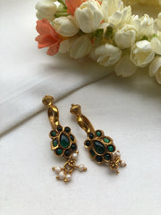 Green stone bugadi-Earrings-PL-House of Taamara