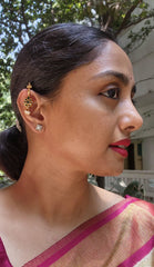 Green stone bugadi-Earrings-PL-House of Taamara