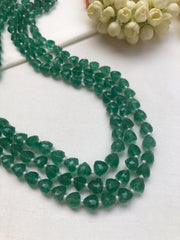 Green triangle beads mala-Silver Neckpiece-PL-House of Taamara