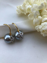 Grey Pearl earrings-Earrings-PL-House of Taamara