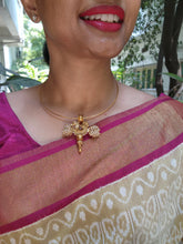 Hasli with Peacock pendant with bobin & pearls bunch-Silver Neckpiece-pl-House of Taamara