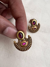 Antique Gold polish ruby studs