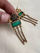 Antique Gold polish emerald hangings