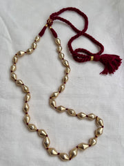 Gold polish single line dholki beads chain
