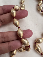 Gold polish single line dholki beads chain