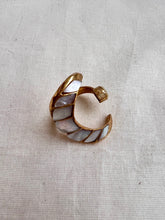 Gold polish mother of pearl ring