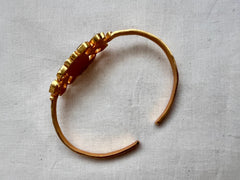 Gold polish kundan and emerald kada