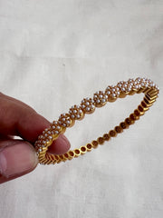 Gold polish pearl bangle