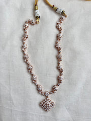 Rose gold polish zircon necklace