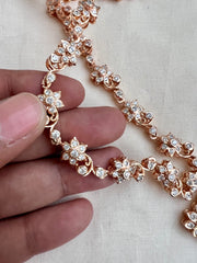 Rose gold polish zircon necklace