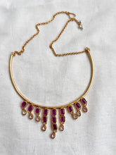 Gold polish hasli with ruby and kundan stone