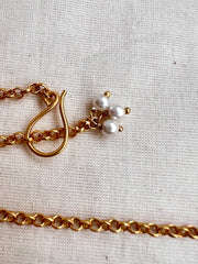 Gold polish hasli with ruby and kundan stone