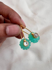 Gold polish blue chalcedony hangings