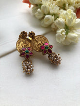Kasu earrings with kundan-Earrings-PL-House of Taamara