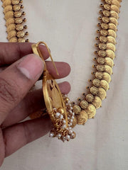 Kasumala with detachable kundan, ruby & emerald peacock pendant-Silver Neckpiece-CI-House of Taamara