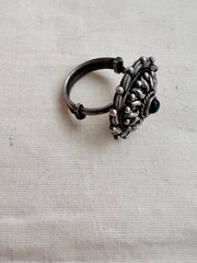 Kemp green stone adjustable ring-Finger Ring-CI-House of Taamara