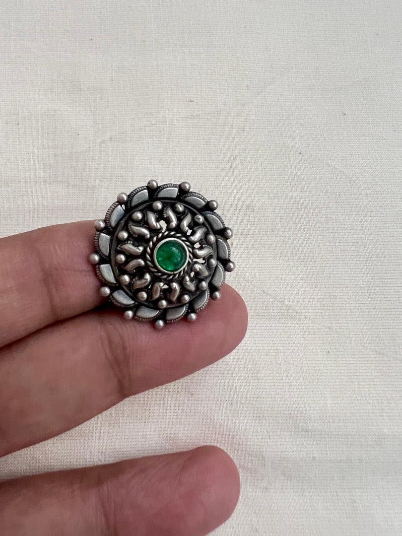 Kemp green stone adjustable ring-Finger Ring-CI-House of Taamara