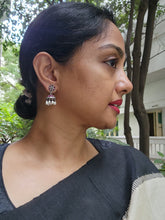 Kemp pink and zircon jhumkas with pearls-Earrings-CI-House of Taamara