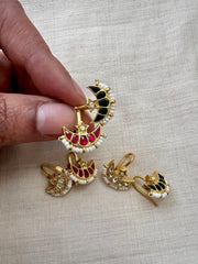 Kundan chaand white bugadi-Earrings-PL-House of Taamara
