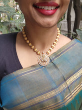 Kundan chaand necklace with antique beads necklace-Silver Neckpiece-PL-House of Taamara