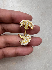 Kundan chaand white bugadi-Earrings-PL-House of Taamara