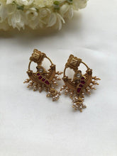 Kundan earrings vintage style-Earrings-PL-House of Taamara