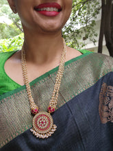 Kundan pendant with pearls bunch-Silver Neckpiece-PL-House of Taamara