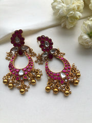 Kundan ruby earrings-Earrings-PL-House of Taamara