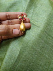 Kundan ruby with antique style drop bead-Earrings-PL-House of Taamara