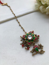 Kundan square maang tikka-Silver Neckpiece-PL-House of Taamara