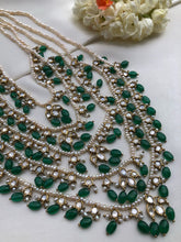 Layered Moissanite necklace satlada style (5 layers)-Silver Neckpiece-PL-House of Taamara