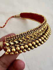 (Made To Order) Antique gold polish thussi-Silver Neckpiece-CI-House of Taamara