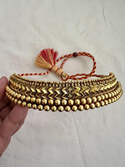 Antique gold polish thussi-Silver Neckpiece-CI-House of Taamara