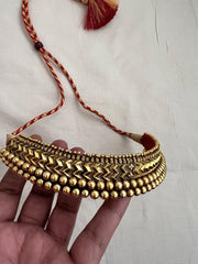 (Made To Order) Antique gold polish thussi-Silver Neckpiece-CI-House of Taamara