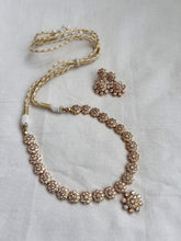 (Made To Order) Gold polish zircon necklace with earrings, SET-Silver Neckpiece-CI-House of Taamara