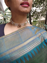 Moti patti necklace with kundan motifs-Silver Neckpiece-PL-House of Taamara