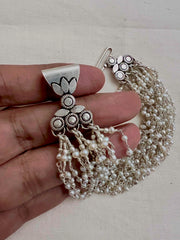 Multi layer Pearl clasp bracelet-Silver Bracelet-CI-House of Taamara