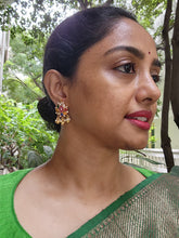 Navaratan studs with pearls bunch-Earrings-PL-House of Taamara