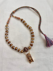 Old antique tali style pendant with pearls and gold beads chain-Silver Neckpiece-CI-House of Taamara