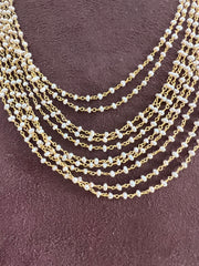 Pearl bunch chain 10 round pearls layered-Silver Neckpiece-CI-House of Taamara