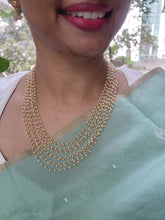 Pearl bunch chain 10 round pearls layered-Silver Neckpiece-PL-House of Taamara