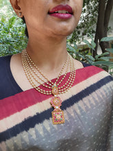 Pearl chain with antique style pendant-Silver Neckpiece-PL-House of Taamara